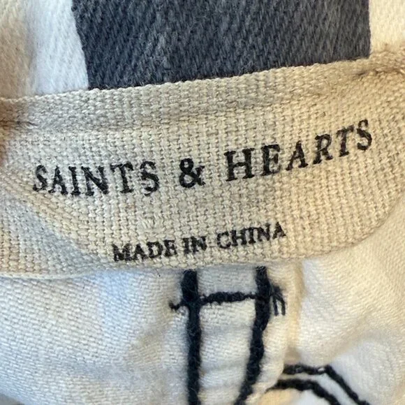 Saints and Hearts High Rise Flare Jeans Hippie Bell Bottom Retro Stripe Medium - Picture 7 of 13